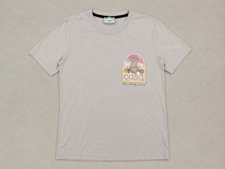 Beige Graphic T-Shirt With Casablanca Print