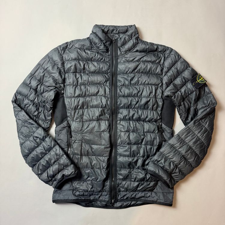 Stone Island Black Garment Dyed Micro Yarn Down Jacket - Large