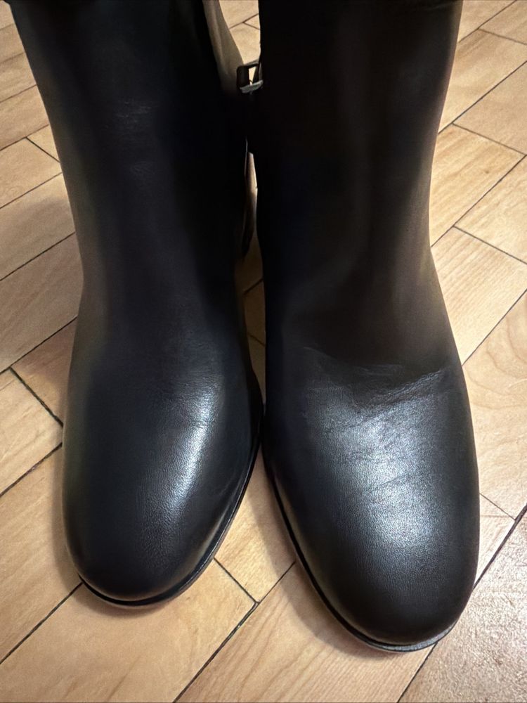 Kate Spade New York Phoebe Black Leather Ankle Boots Block Heel Black Uk 6 BN image 3