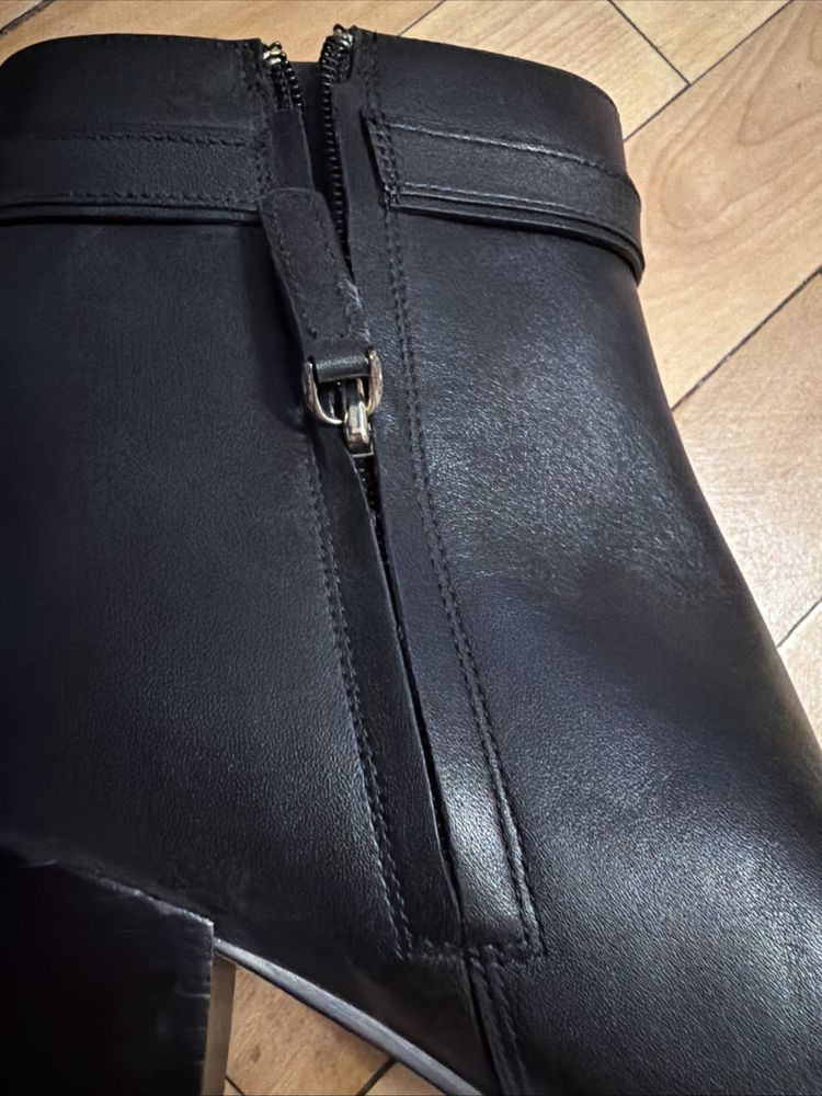 Kate Spade New York Phoebe Black Leather Ankle Boots Block Heel Black Uk 6 BN image 5