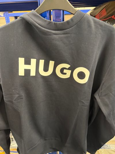 Hugo white logo navy Sweatshirt