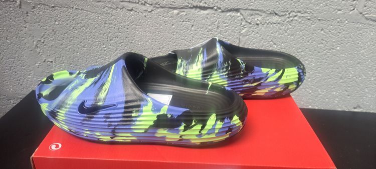 Nike Reactx Rejuven8 Slide SE UK 6 EUR 40 Black Lime Blast Brand New Box No Lid image 3