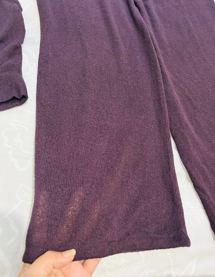 H&M Purple Sleeveless Top And Wide-Leg Pants Set 7