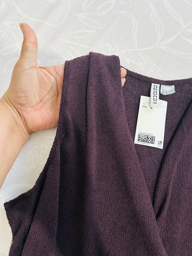 H&M Purple Sleeveless Top And Wide-Leg Pants Set 3