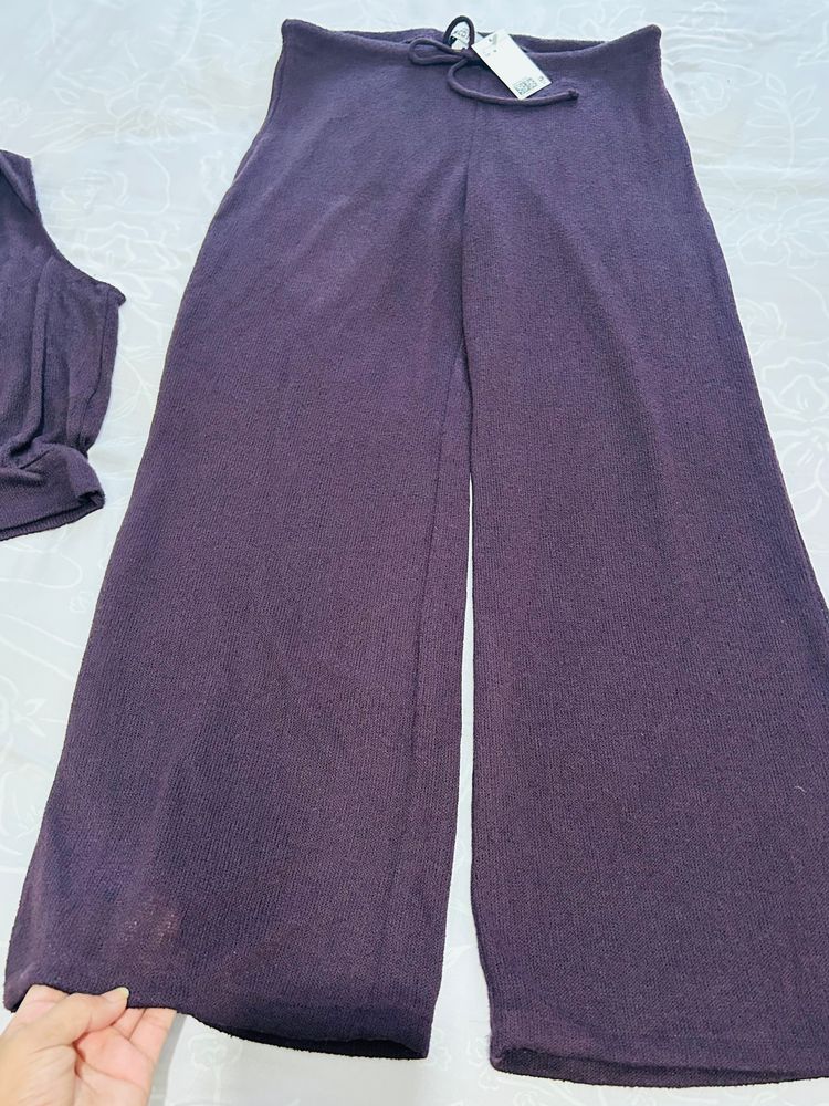H&M Purple Sleeveless Top And Wide-Leg Pants Set 5