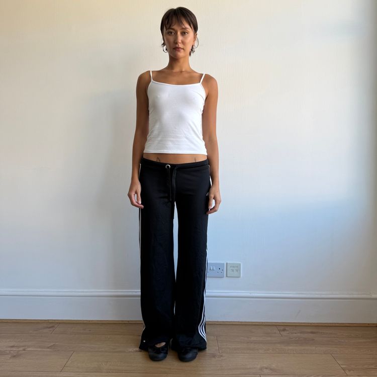 Black Adidas 3 stripe wide leg yoga pants - Size M image 7