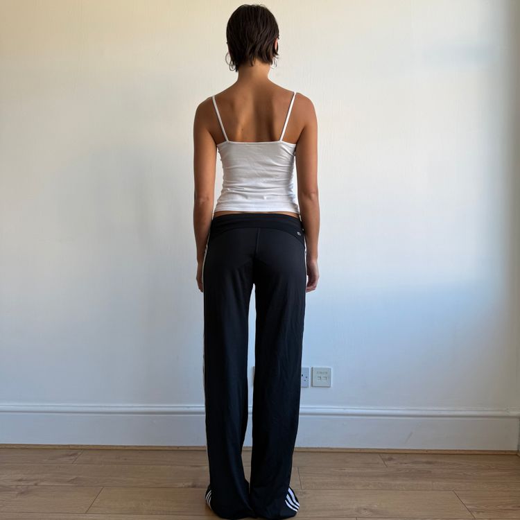 Black Adidas 3 stripe wide leg yoga pants - Size M image 6