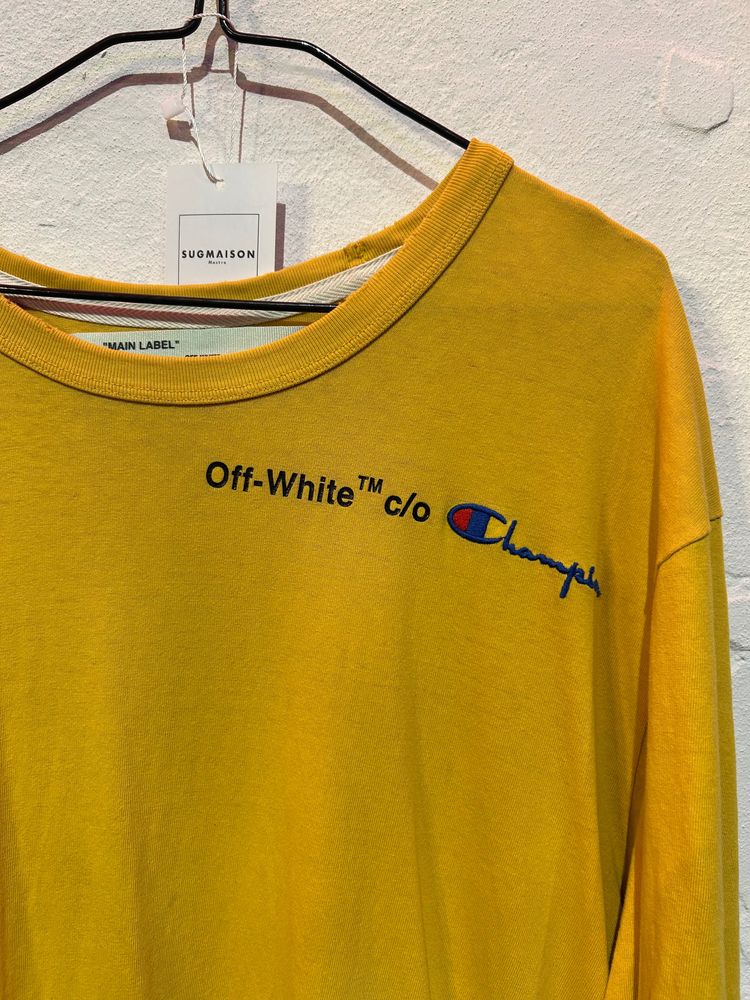 Off-White C/O Champion Yellow Graphic T-Shirt image 8