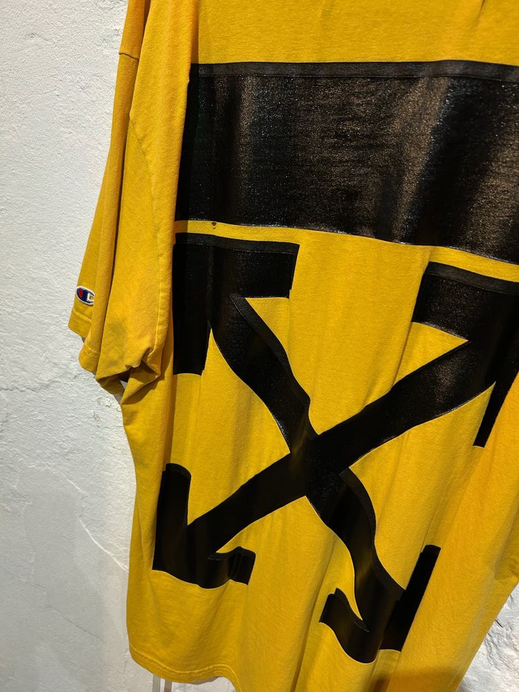 Off-White C/O Champion Yellow Graphic T-Shirt image 2