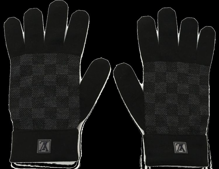 Louis Vuitton Wool Petit Damier Gloves Black image 1