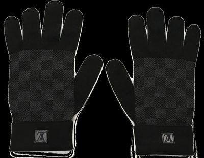 Louis Vuitton Wool Petit Damier Gloves Black