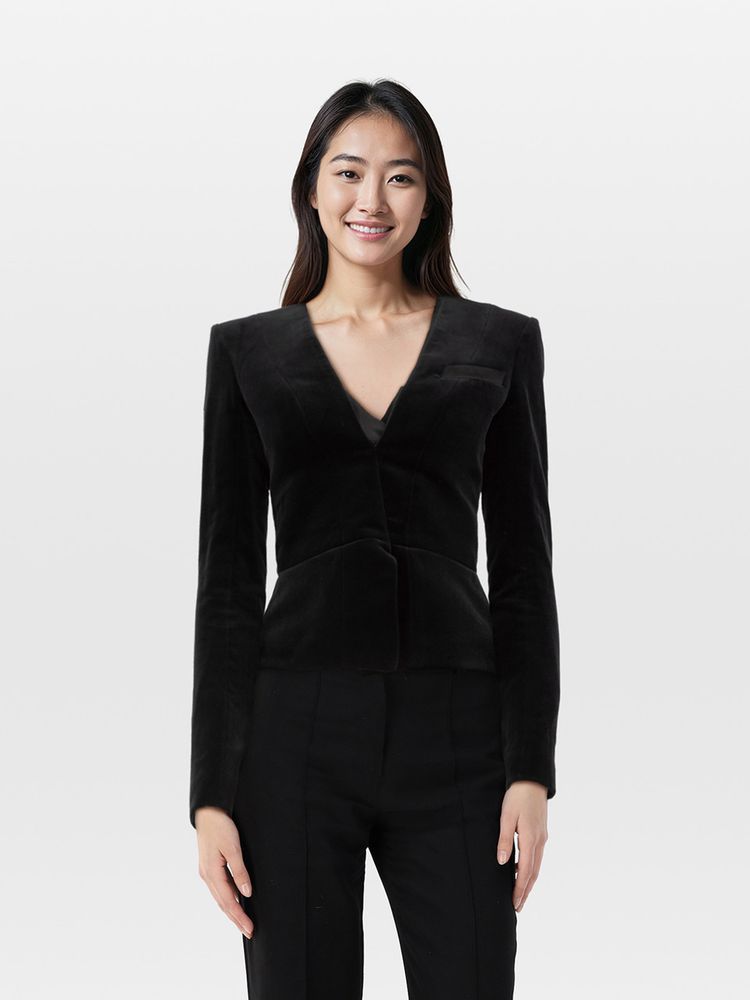 Balmain Black Velvet Back Zip Top product image