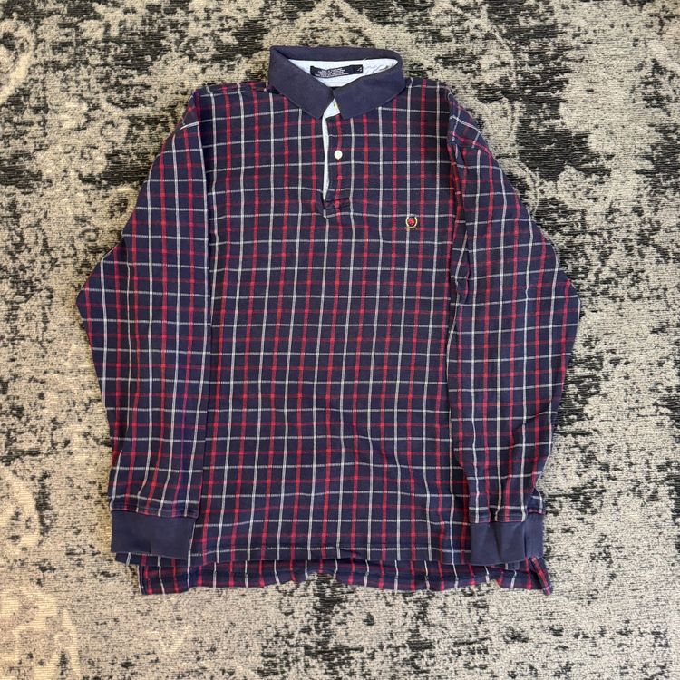 Nautica Nautica Men'S Long Sleeve Checkered Polo Shirt product image