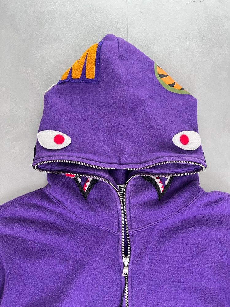 Bape Shark Zip Up Hoodie purple – L image 3