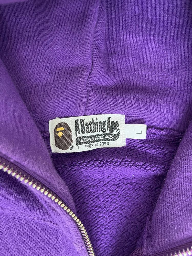 Bape Shark Zip Up Hoodie purple – L image 4
