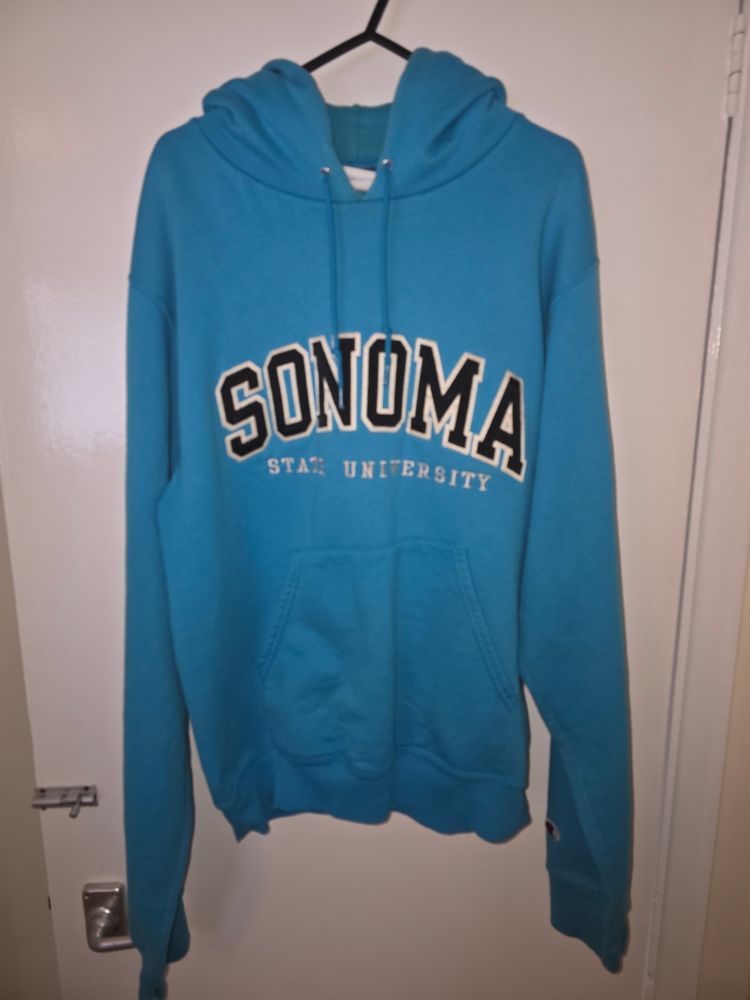 Champio Blue Hoodie With Sonoma State University Text