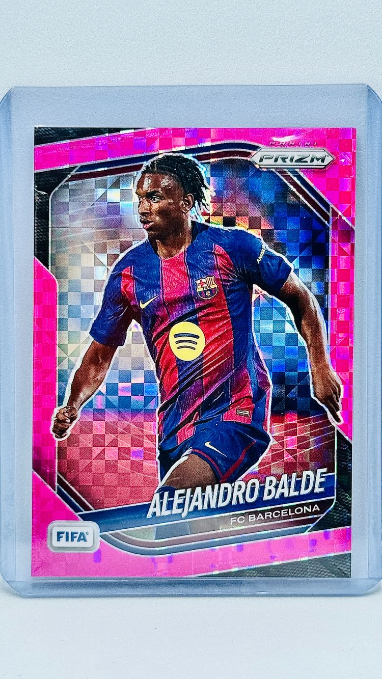 /75 - Alejandro Balde - Barcelona - Pink Checkerboard Prizm - Panini Prizm FIFA 2025-26 image 1
