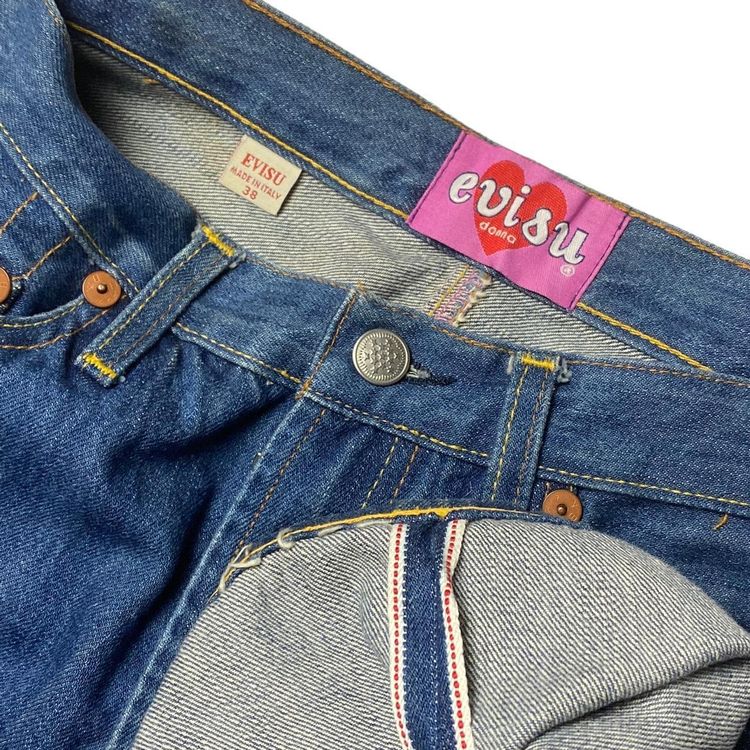 Evisu Donna Baggy Pink Gull Painted Jeans 3