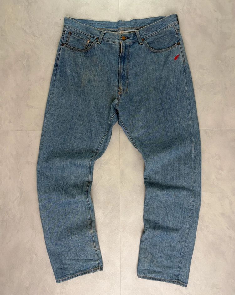 Bape Spell Out Back Embroidery Washed Jeans light blue – XXL image 1