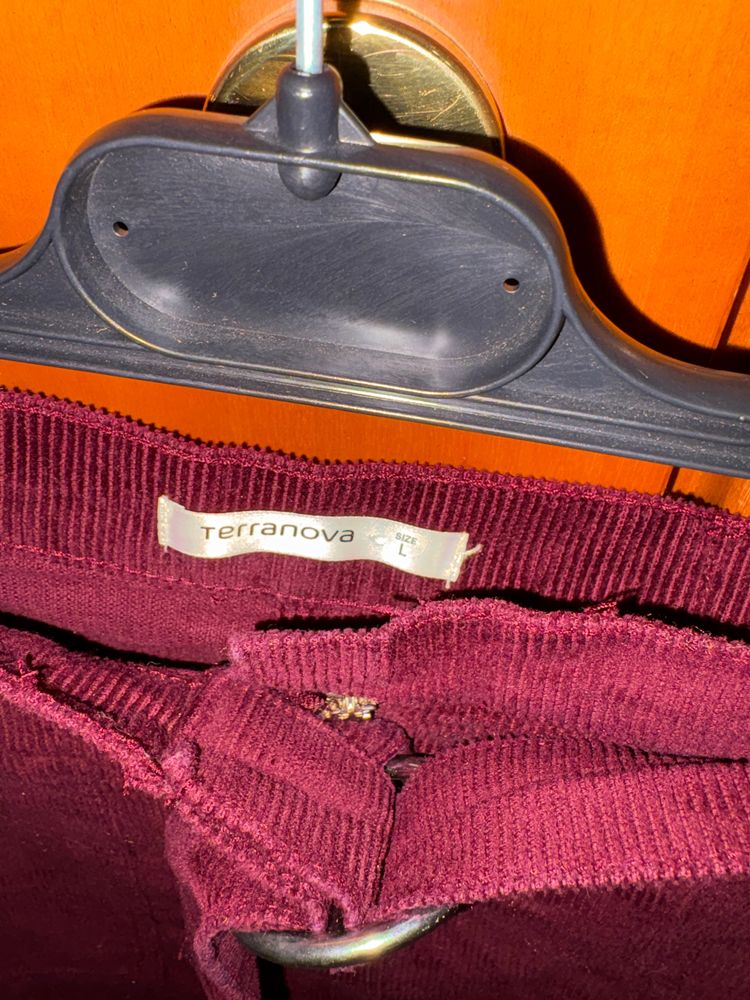Terranova Burgundy Corduroy Mini Skirt 3