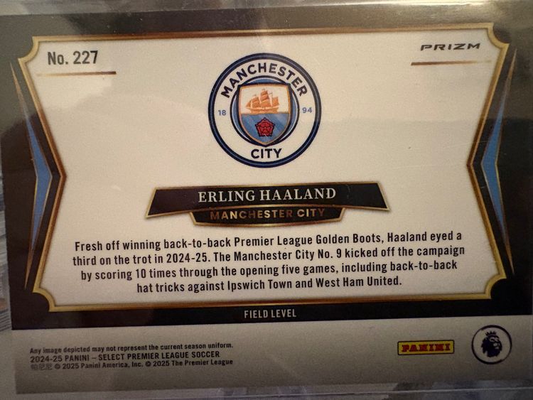 Panini Select Premier League Soccer Card Erling Haaland  imagen 2