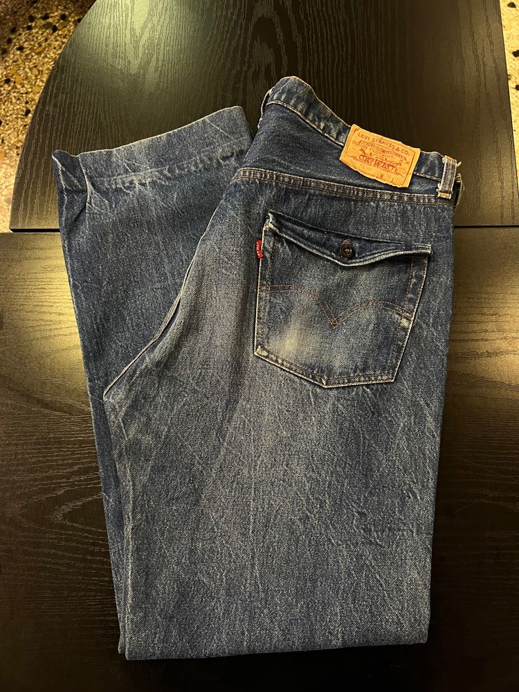 Levi'S Blue Denim Jeans 501 rare made in france 501 uomo obraz 1