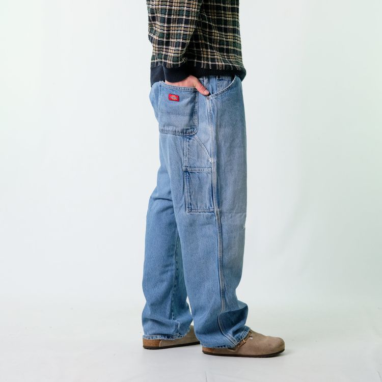 Blue y2ks Dickies Denim Carpenter Baggy Jeans Pants (40x32) image 4