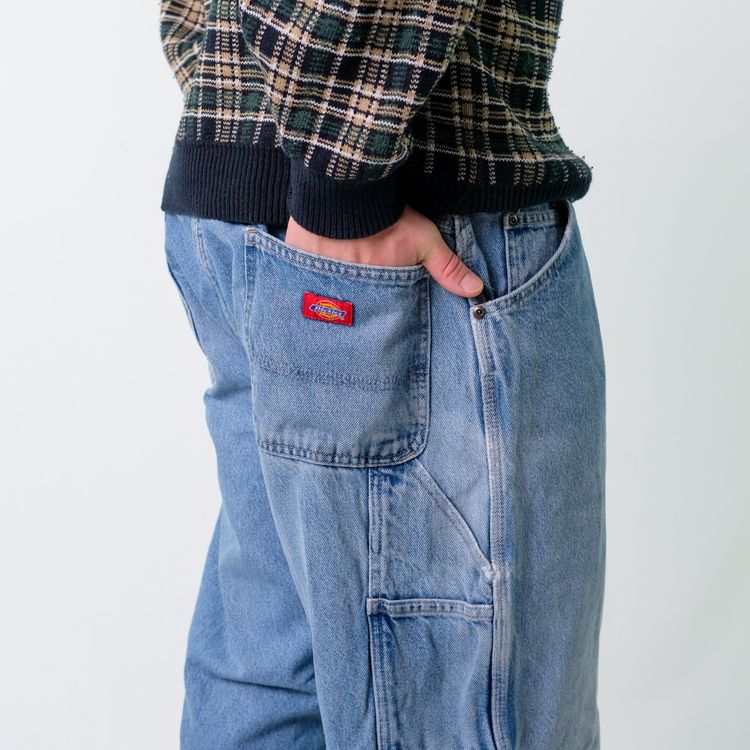 Blue y2ks Dickies Denim Carpenter Baggy Jeans Pants (40x32) image 5