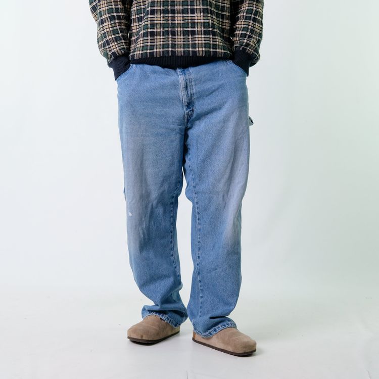 Blue y2ks Dickies Denim Carpenter Baggy Jeans Pants (40x32) image 3