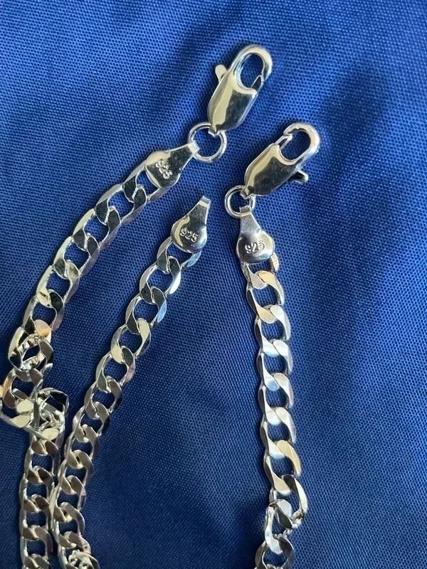 Silver Chain Necklace And Bracelet Set image 3