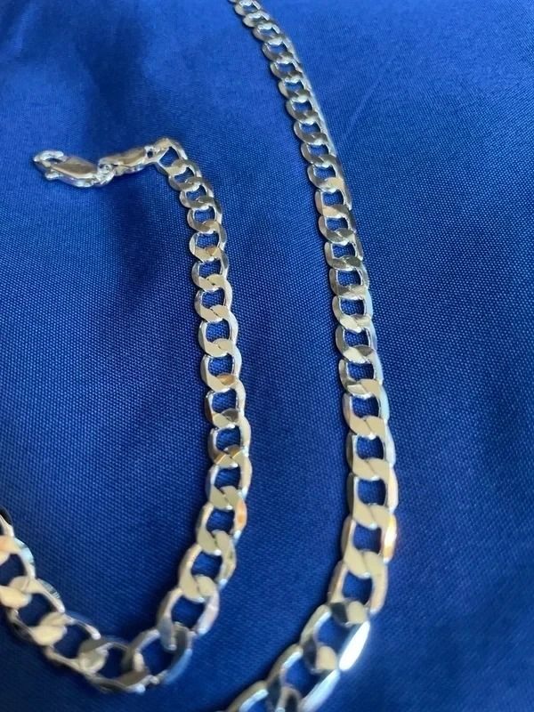 Silver Chain Necklace And Bracelet Set