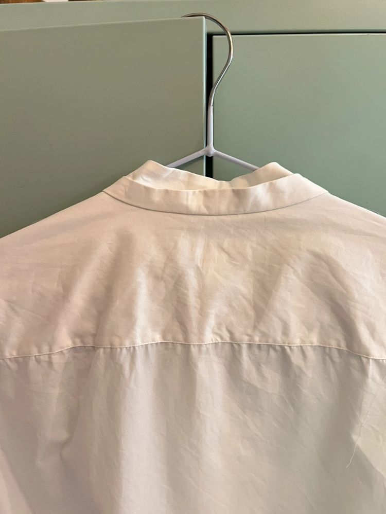 COS – White Convertible Collar Shirt – Mandarin To Open Collar – 100% Cotton – Size S 5