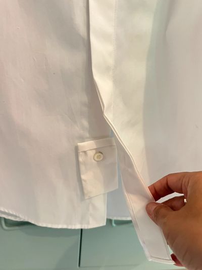 COS – White Convertible Collar Shirt – Mandarin To Open Collar – 100% Cotton – Size S 3