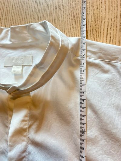 COS – White Convertible Collar Shirt – Mandarin To Open Collar – 100% Cotton – Size S 9