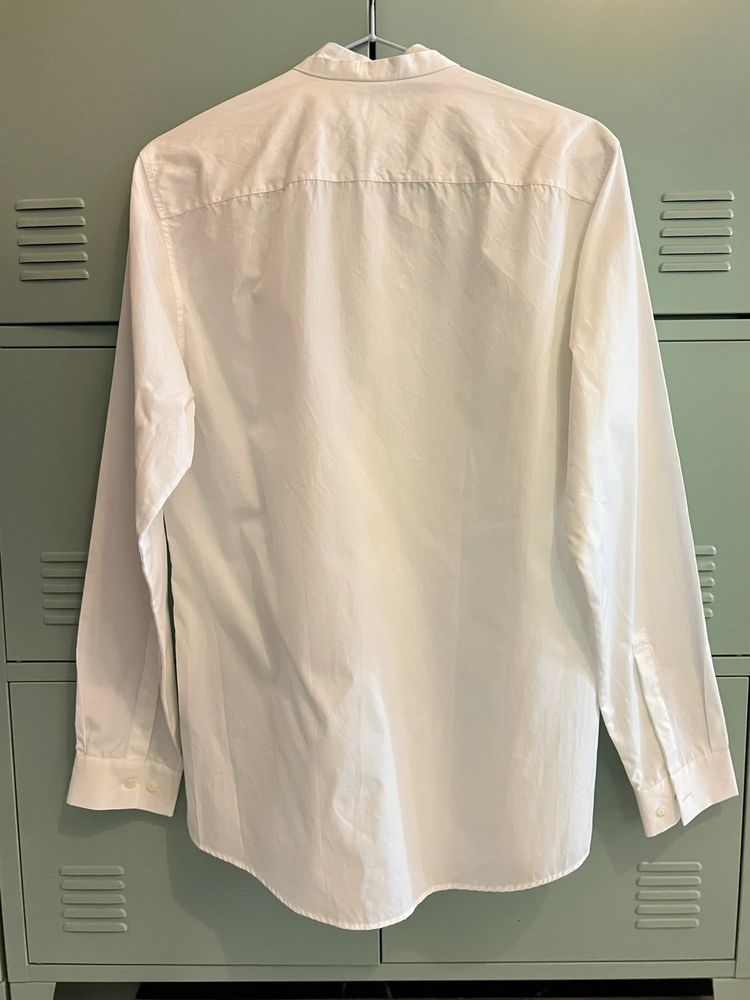 COS – White Convertible Collar Shirt – Mandarin To Open Collar – 100% Cotton – Size S 4
