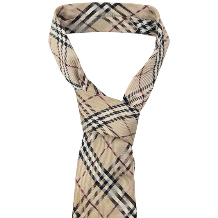 Vintage 2000s Burberry Nova Check Silk Tie 3