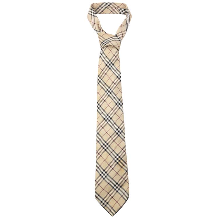 Vintage 2000s Burberry Nova Check Silk Tie 1