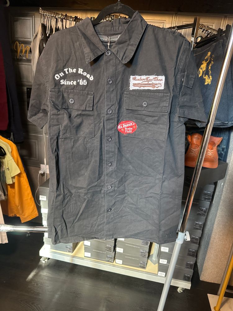 Criminal Damage Criminal Damage black short sleeve button-up shirt with patches product image