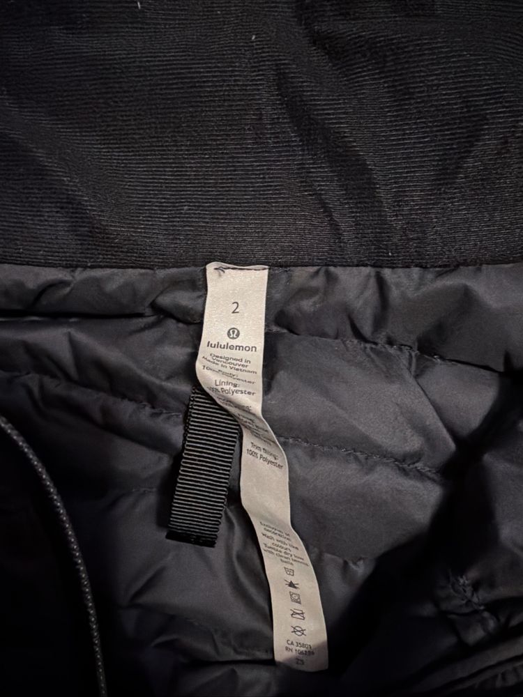 Lululemon Pack It Down Long Jacket Uk 6 Goose Down Hooded Dark Grey Excel Cond image 2