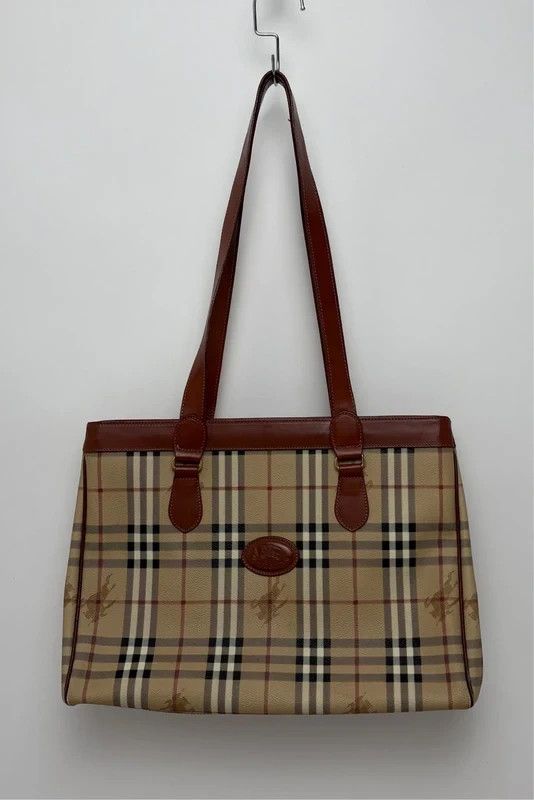 Burberry Haymarket Nova Check Canvas/Leather Vintage Tote Bag image 1