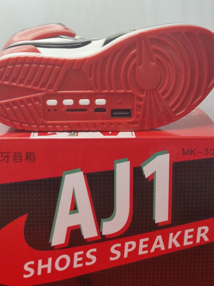 Red Black White High-Top Shoe Speaker image 2