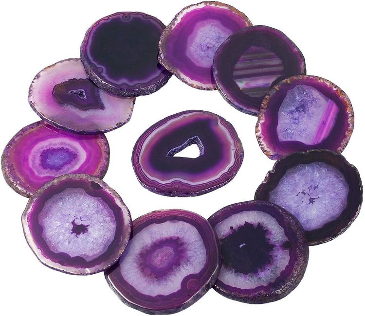 Purple Agate Stone Slices image 1