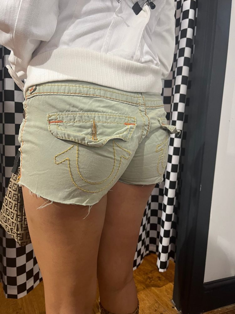 Fendi True Religion Green Mini Shorts product image