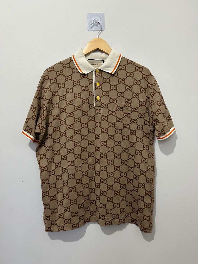 Gucci Gg Logo Jacquard Polo Shirt