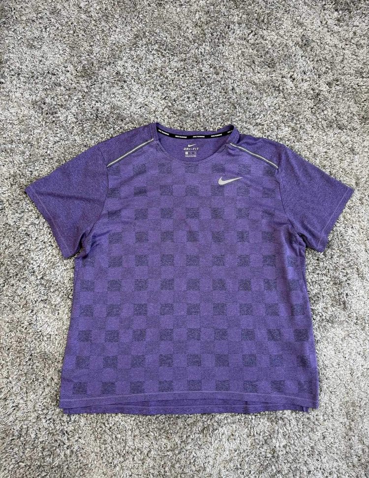 Nike Purple Checkered Short Sleeve T-Shirt