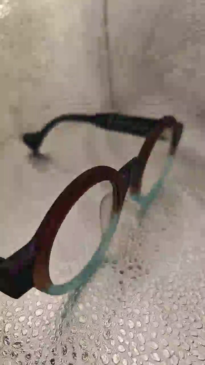Round Gradient Brown & Aqua Eyeglasses | Acetate Frame Psychedelic Temples Vintage Unisex 48 23-145 image 1