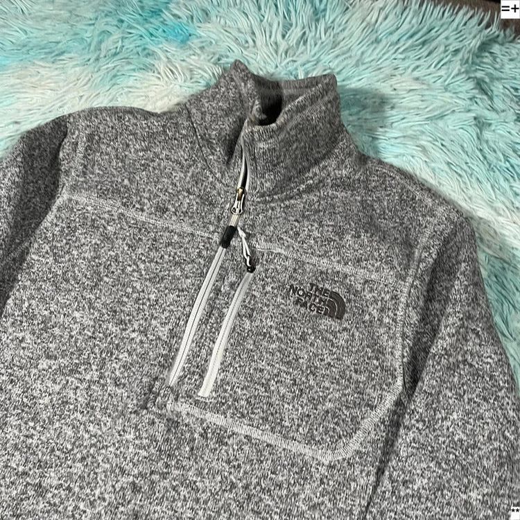 Immagine di Grey The North Face 1/4 Zip Thermal Knit Fleece - Medium 5
