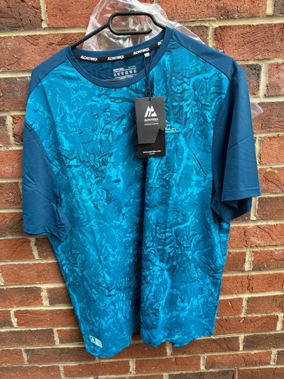 Montrex Blue Patterned Short Sleeve Shirt