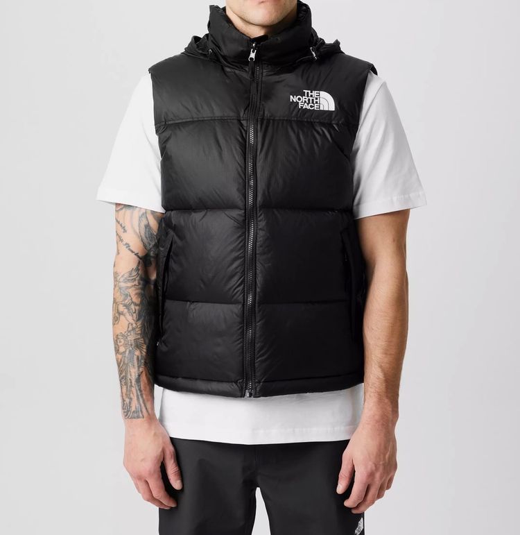 The North Face Black Puffer Vest With Hood sizes  s-2xl imagen 3