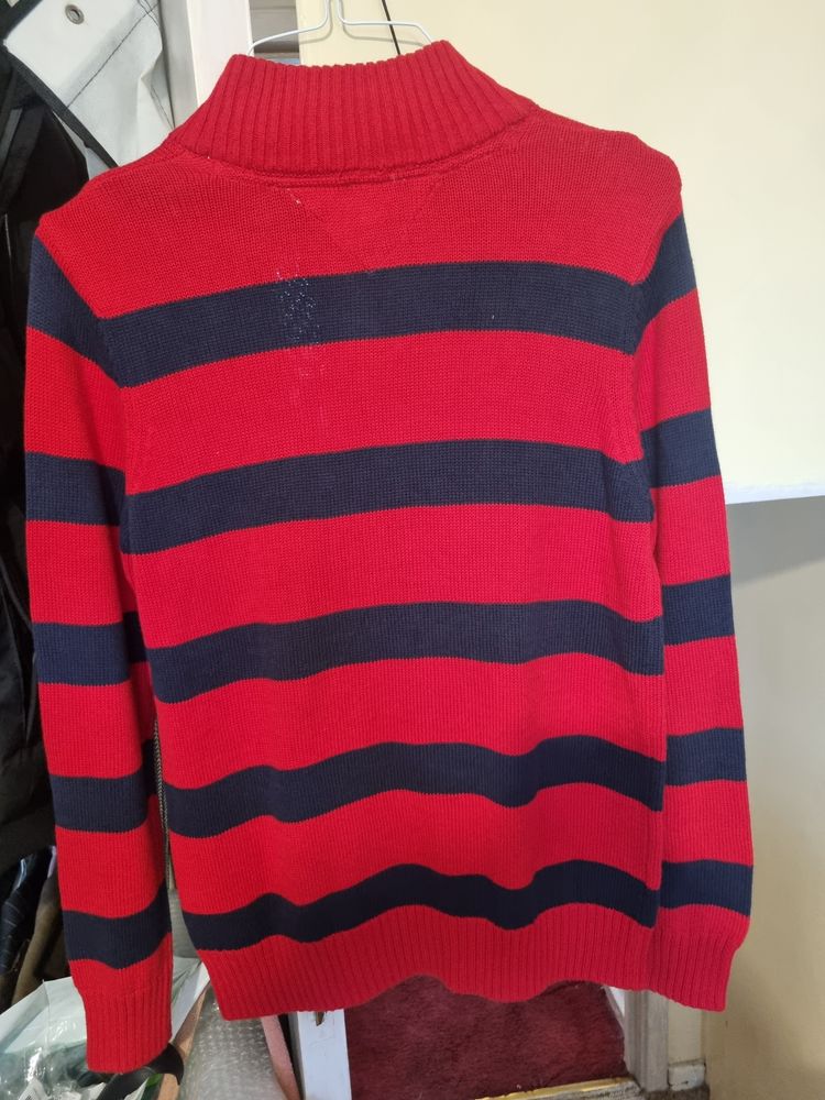 Tommy Hilfiger Striped Half-Zip Sweater